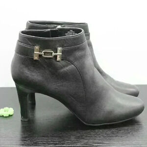 Bandolino Lappo Women's Black Leather Heeled Boots